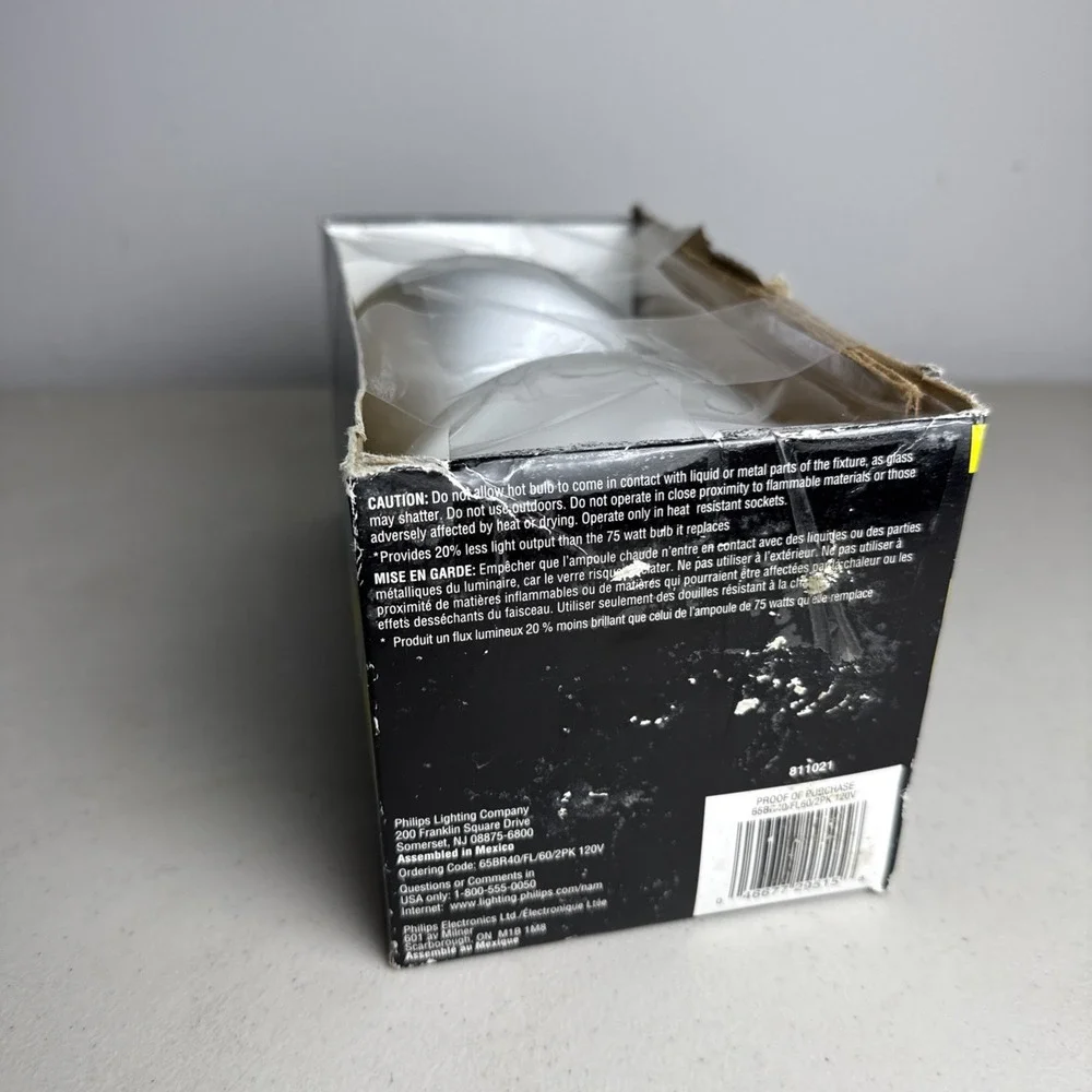 2 Philips Recessed Flood Lamps 65BR40 Indoor 65 Watt 130V 2000Hrs